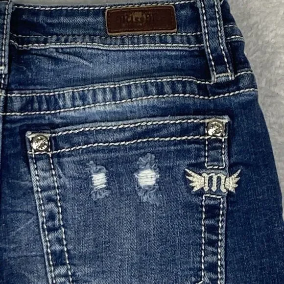 Miss Me Jean Shorts Womens Heaven Mid Short Cut Off Blue‎ Size 28 - Picture 9 of 12